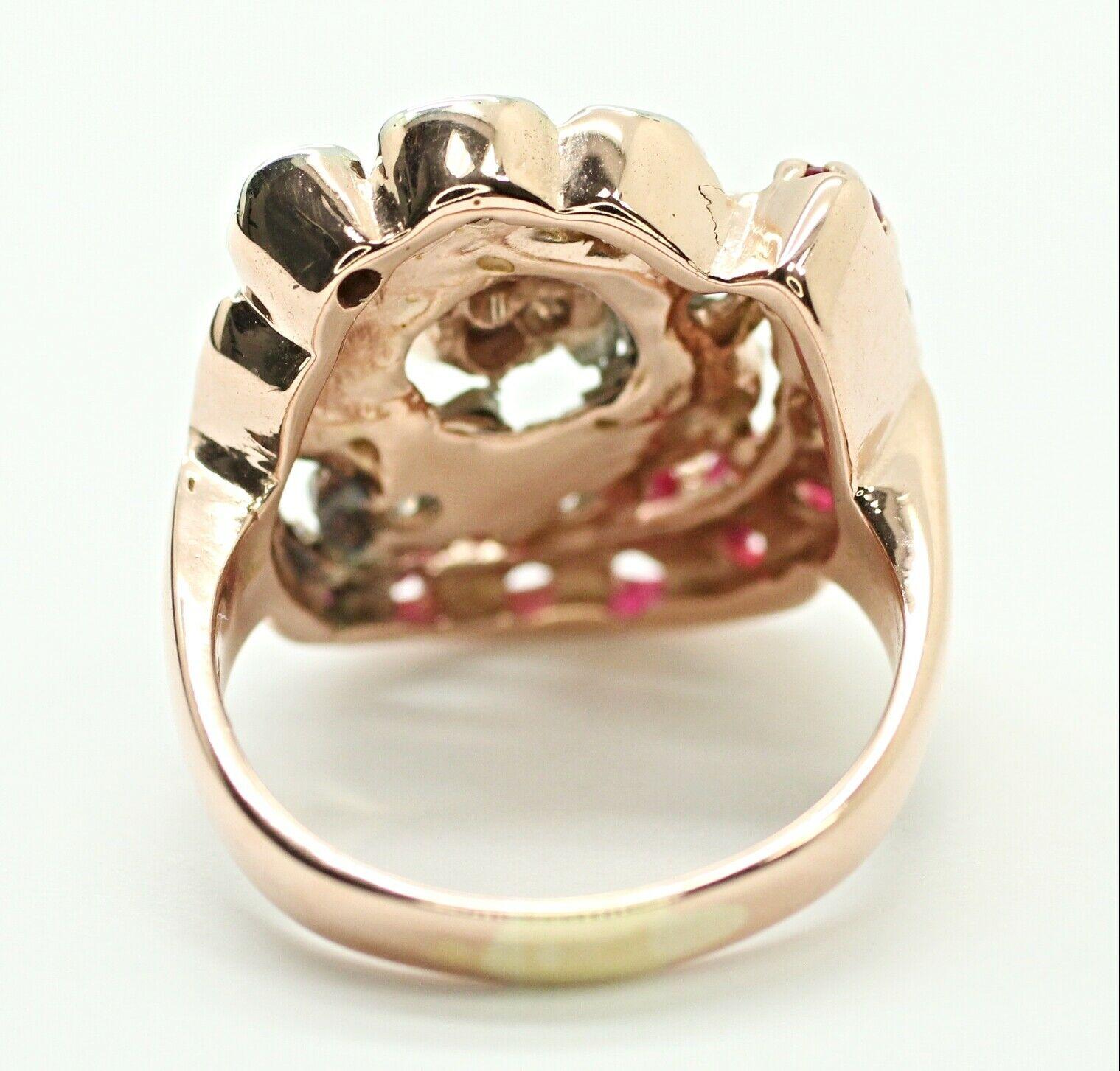 rose gold art deco ring