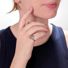 Art Deco 14K White Gold & 1.2 Ct. Marquise Cut Aquamarine Filigree Cocktail Ring