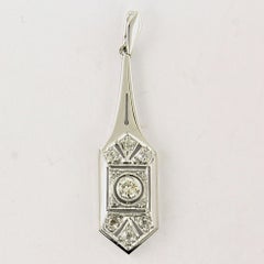ART DECO 14k oro bianco antico diamanti taglio europeo fino a. 0,25ct