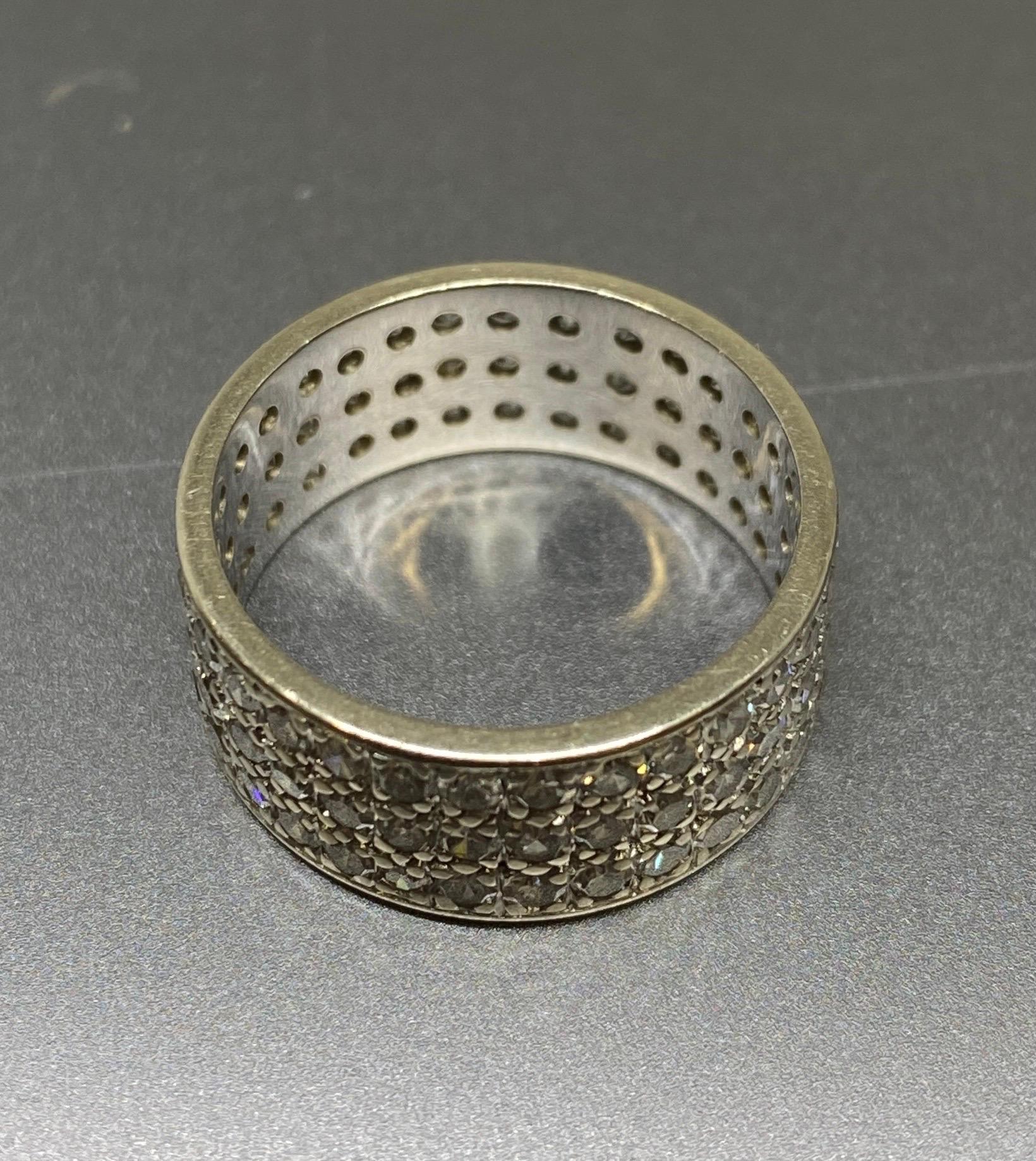 Eternity-Zigarrenring, Art déco, 14 Karat Weißgold & Diamant, Art déco 1