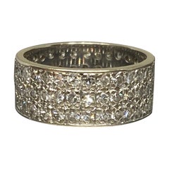 Eternity-Zigarrenring, Art déco, 14 Karat Weißgold & Diamant, Art déco