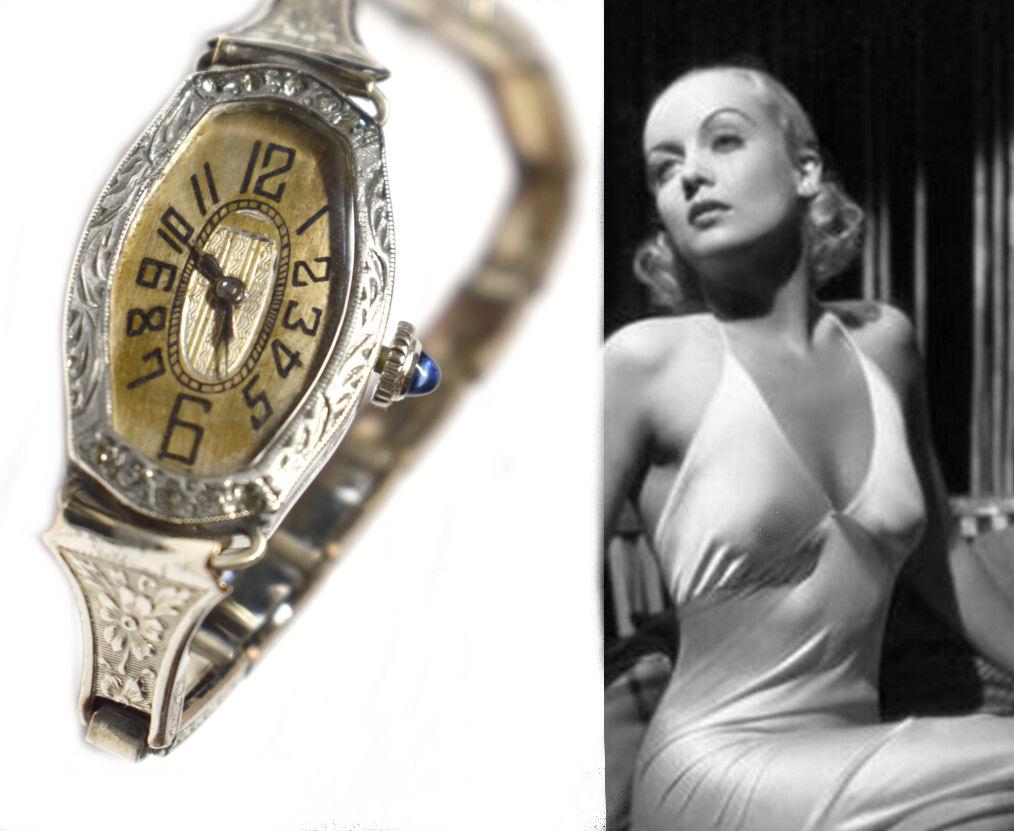 Art Deco 14k White Rolled Gold Ladies Watch, Serviced, c1929 6