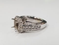 Art Deco Inspired 14 Karat with Diamonds Ring Semi Mount