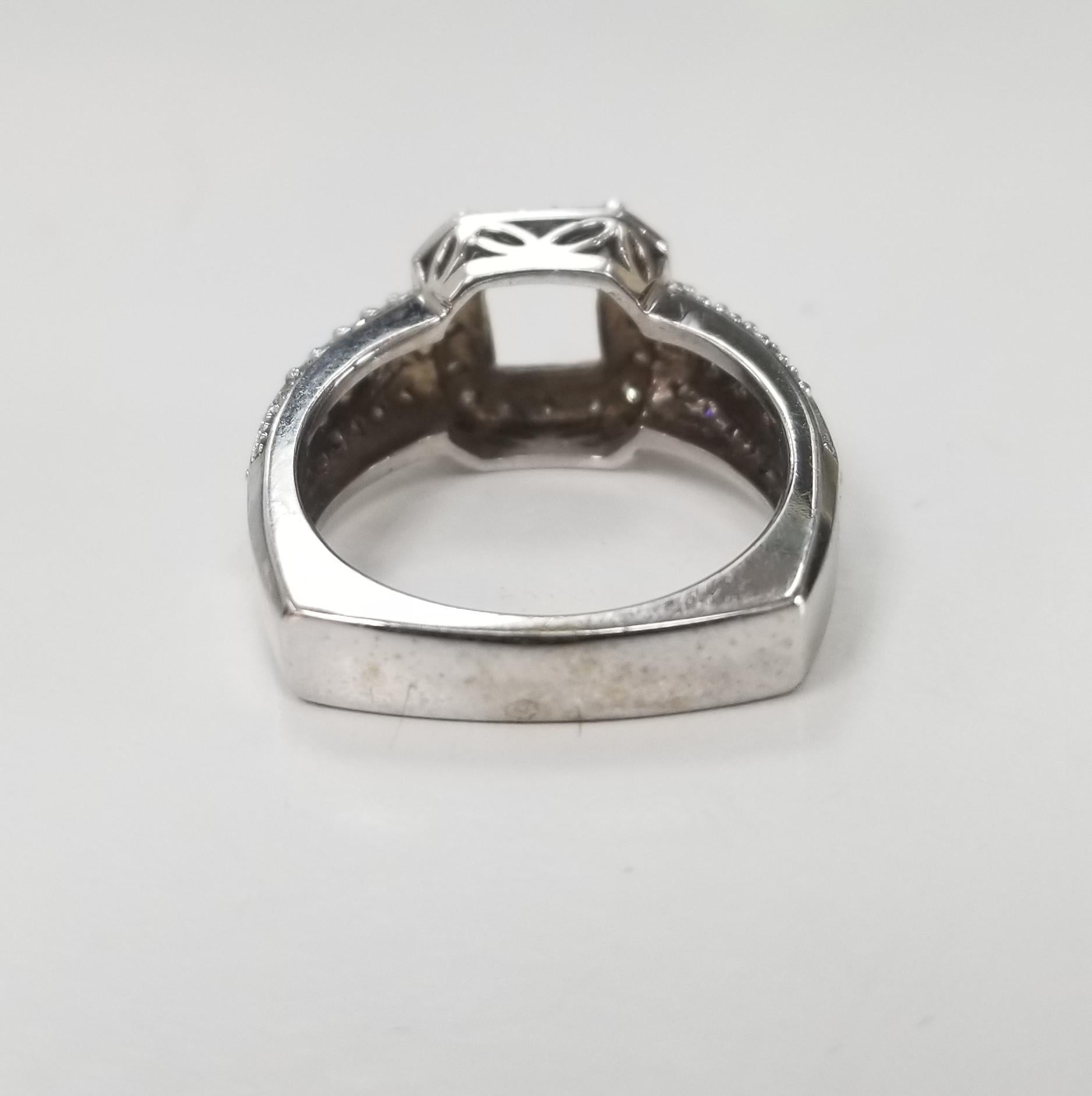 Retro Art Deco Inspired 14 Karat with Diamonds Ring Semi Mount For Sale