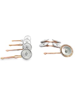 Art Deco 14K Yellow and White Gold Shirt Button/Cufflink Set