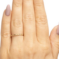 Art Deco 14k Yellow Gold Flower and Leaf Carved Stackable Wedding Band
