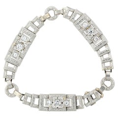 Art Deco 14kt/Platinum + Diamond Bracelet 0.90ctw