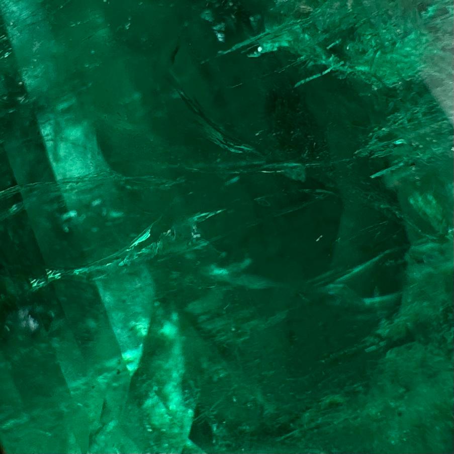 Art Deco 15 Carat Colombian Emerald Sapphire Diamond Pendant Necklace Platinum For Sale 9