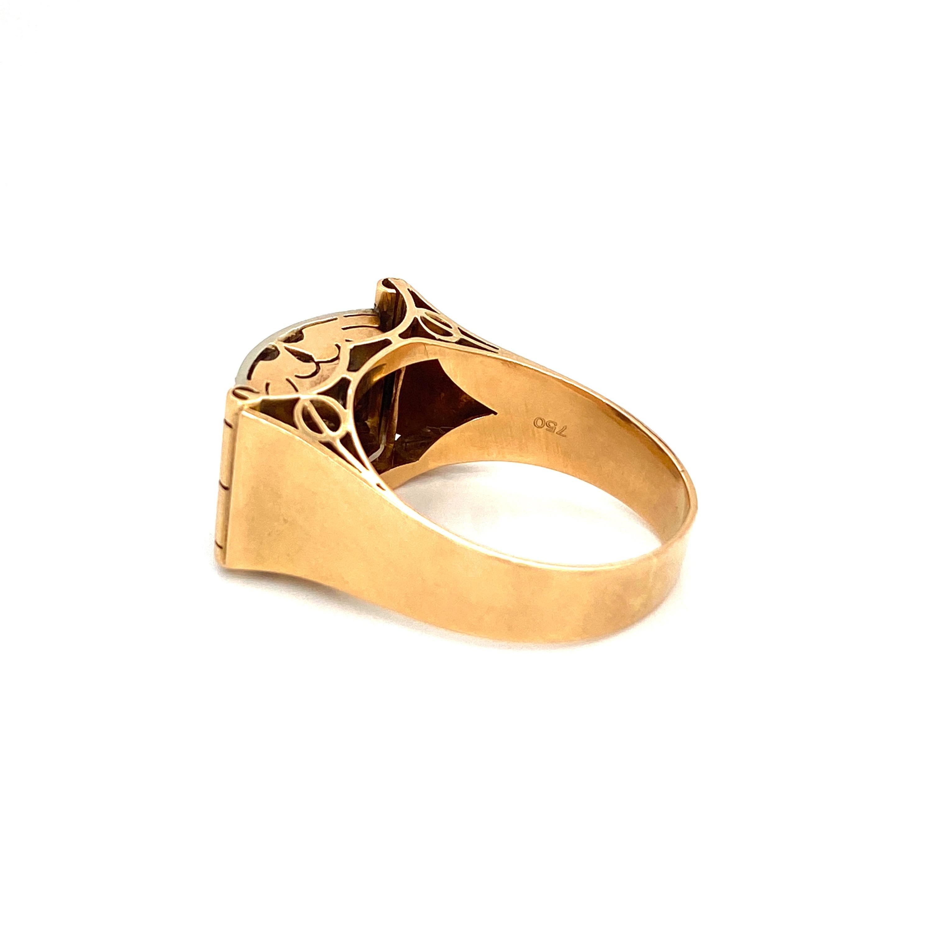 Art Deco 1,50 Karat Diamant-Gold-Ring im Angebot 4