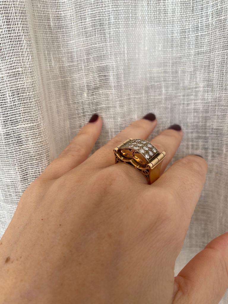 Art Deco 1,50 Karat Diamant-Gold-Ring im Angebot 7