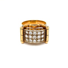 Art Deco 1.50 Carat Diamond Gold Band Ring