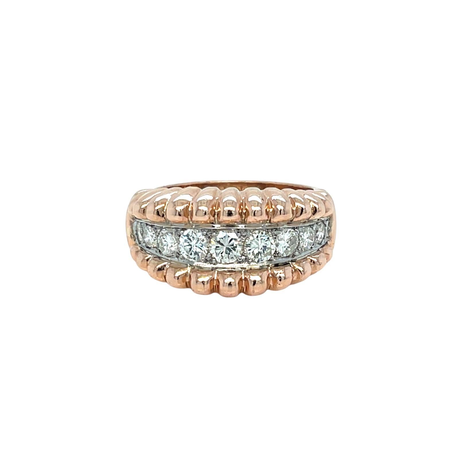Old European Cut Art Deco 1.50 Carat Diamond Gold Band Ring