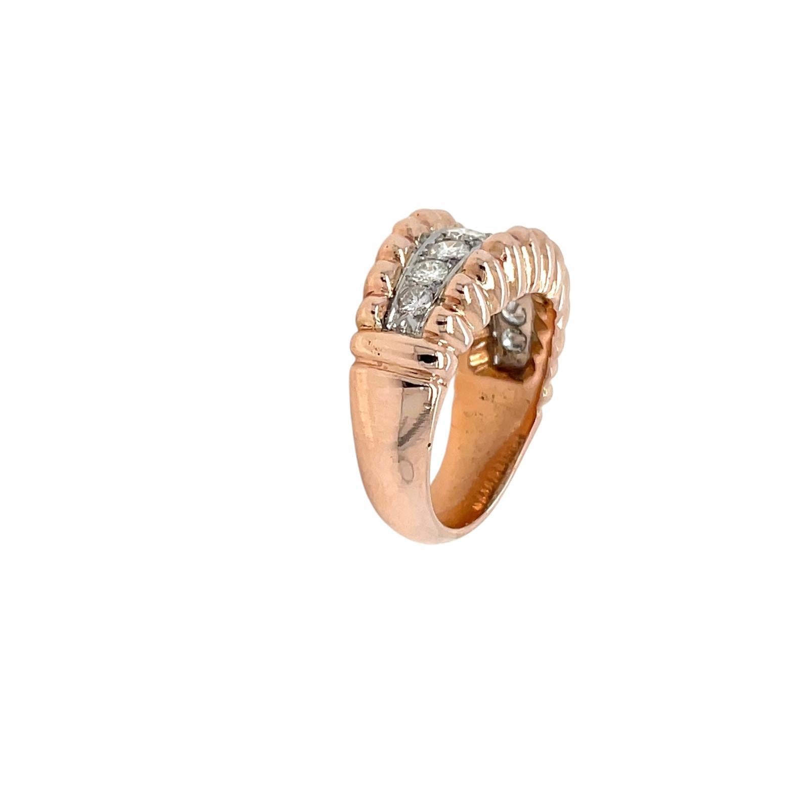 Women's Art Deco 1.50 Carat Diamond Gold Band Ring