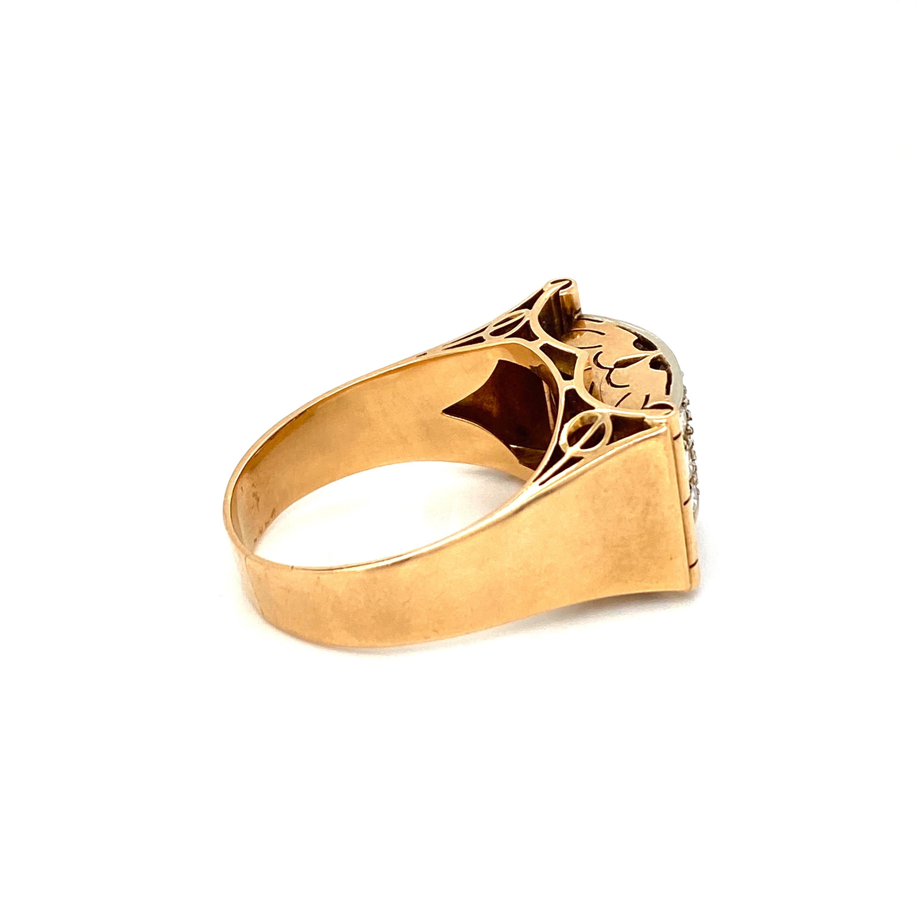 Art Deco 1,50 Karat Diamant-Gold-Ring im Angebot 1