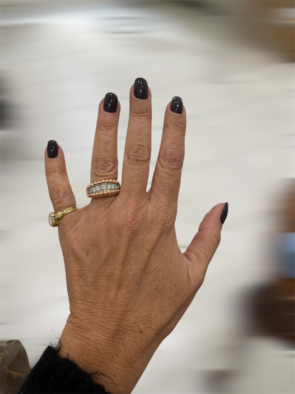 Art Deco 1.50 Carat Diamond Gold Band Ring 4