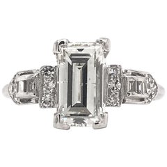 Art Deco 1.50 Carat Step Cut Diamond Ring