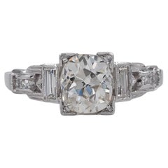 Antique Art Deco 1.50 Ct Diamond Solitaire Plus Platinum Ring