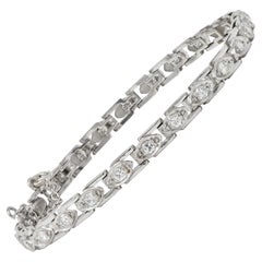 Bracciale Art Deco 1.50 CTW Round Diamond Platinum Vintage Navette Line