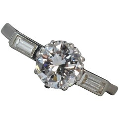 Art Deco 1.50 Carat Diamond and Platinum Engagement Ring