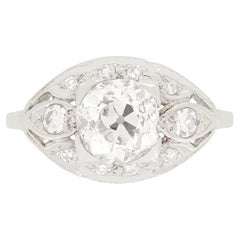 Antique Art Deco 1.50 Carat Diamond Cluster Ring, circa 1920s