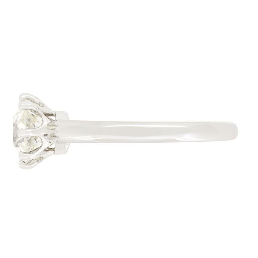 Old European Cut Art Deco 1.50ct Diamond Solitaire Ring, c.1920s For Sale