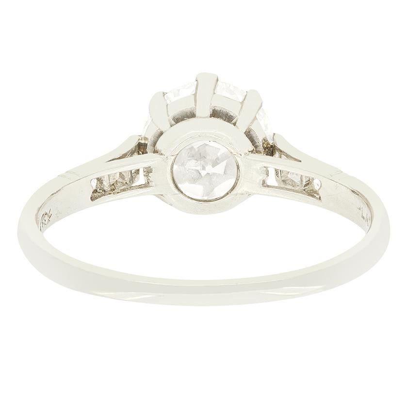 Taille vieille Europe Solitaire Art Déco en diamants de 1,50 carat, c.1920 en vente