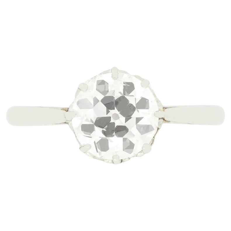 Art Deco 1.50ct Diamond Solitaire Ring, c.1920s For Sale