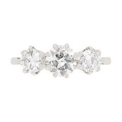 Art Deco 1.50ct Diamond Three Stone Ring, c.1920s