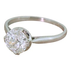 Art Deco 1.51 Carat Old Cut Diamond Engagement Ring