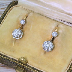 Art Deco 1.52 Carat Old European Cut Diamond Drop Earrings, circa 1935