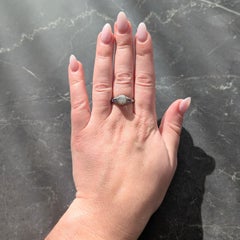 Art Deco 1.52 CTW Old Mine Cut Diamond Sapphire Platinum Vintage Engagement Ring