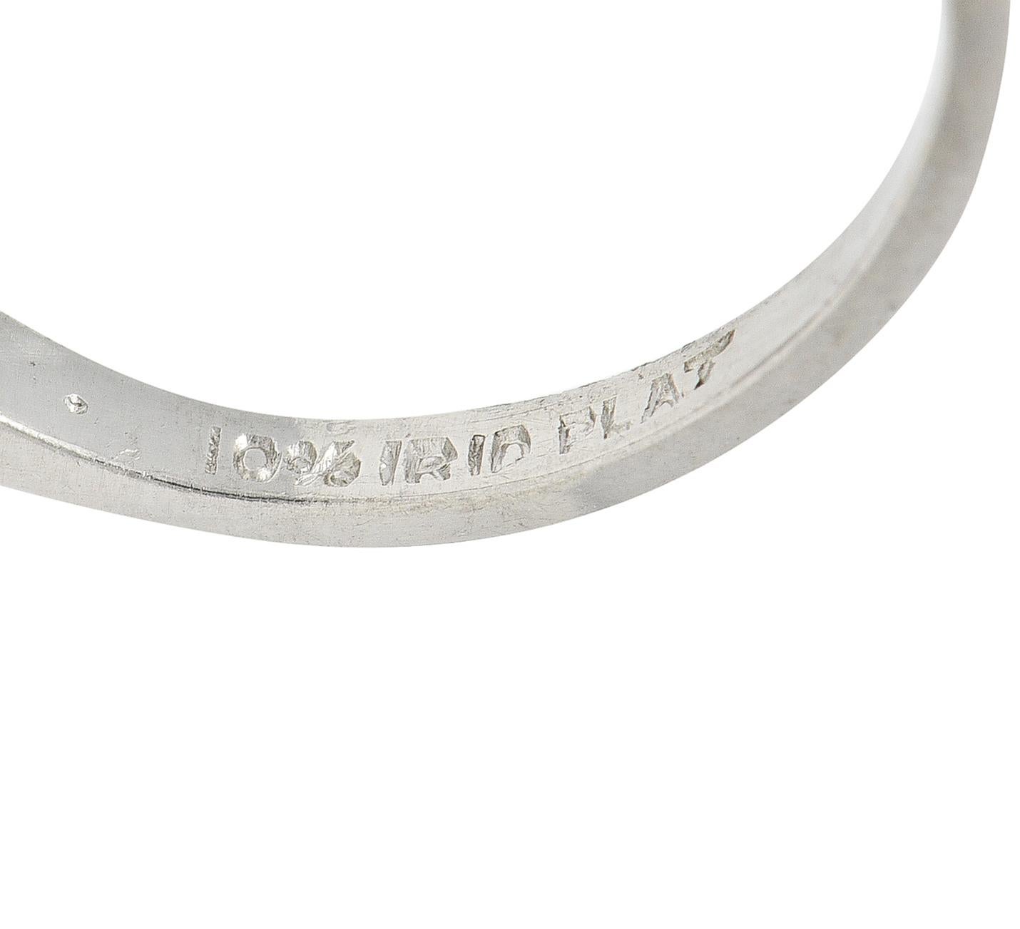 Art Deco 1.53 Carats Transitional Cut Diamond Platinum Geometric Engagement Ring For Sale 1