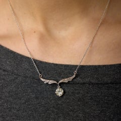 Art Deco 1.55 carat old European cut diamond white gold necklace