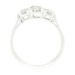 Art Deco 1.55ct Diamond Three Stone Ring, c.1920s