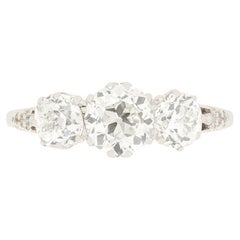 Art Deco 1.55ct Diamond Trilogy Ring, c.1920s
