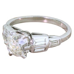 Art Deco 1.57 Carat Old Mine Cut Diamond Platinum Engagement Ring Art Deco 1.57 Carat Old Mine Cut Diamond Platinum Engagement Ring