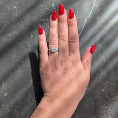 Anello di fidanzamento vintage a scacchiera in stile Art Deco con diamante europeo antico da 1,58 CTW 18K