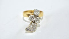 Art Deco 1.5ct Diamond 14k Gold Petite Ring