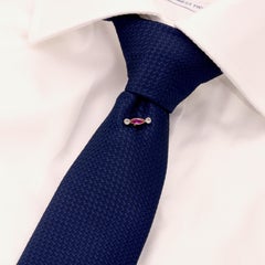 Art Deco 15K Yellow Gold & Platinum Ruby and Diamond Stick Pin