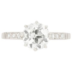 Art Deco 1.60 Carat Diamond Solitaire Engagement Ring, circa 1920s