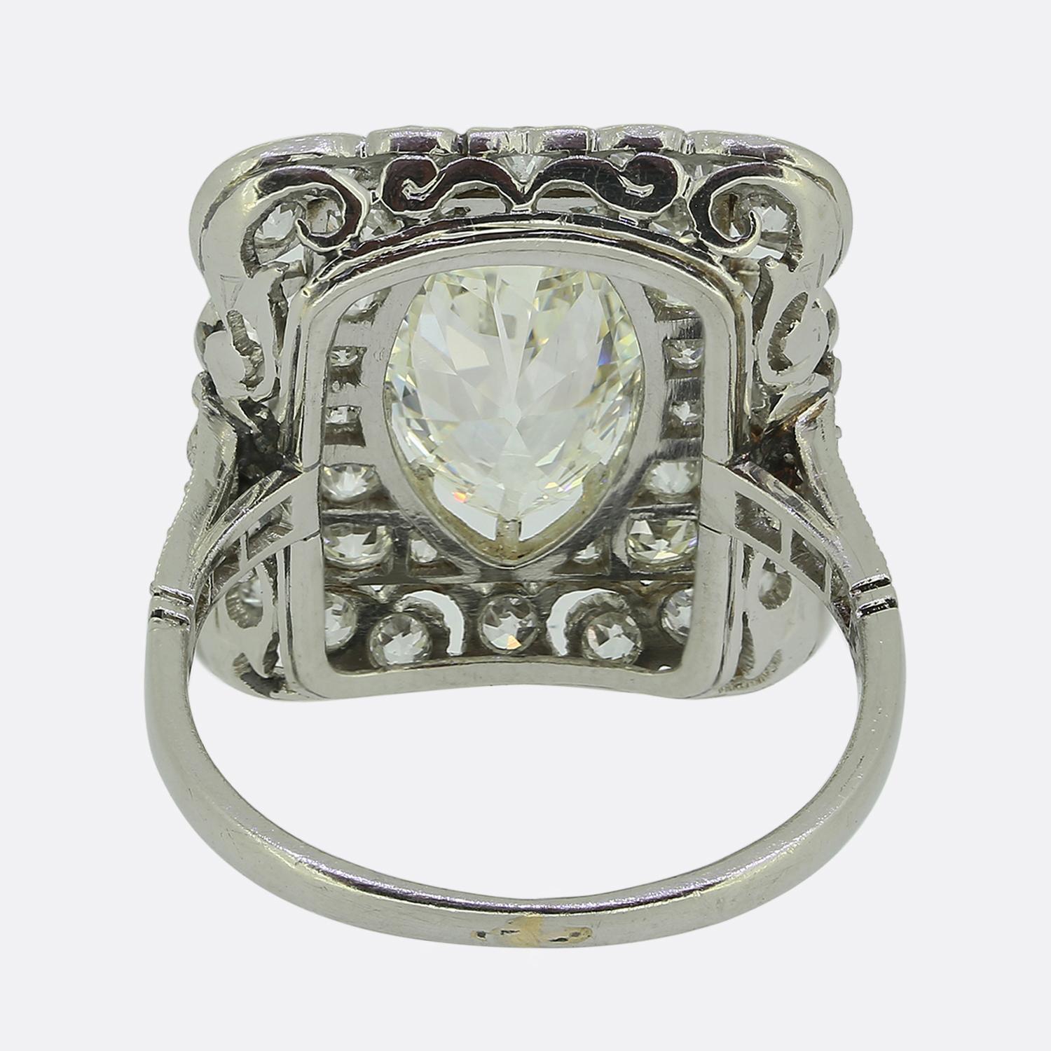 Art Deco 1,60 Karat Marquise Schliff Diamant Kleid Ring (Marquiseschliff) im Angebot