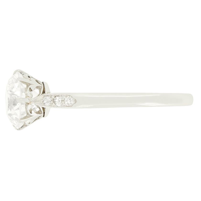 Art Deco 1,60 Karat Diamant Solitär-Ring, ca. 1920er Jahre (Art déco) im Angebot