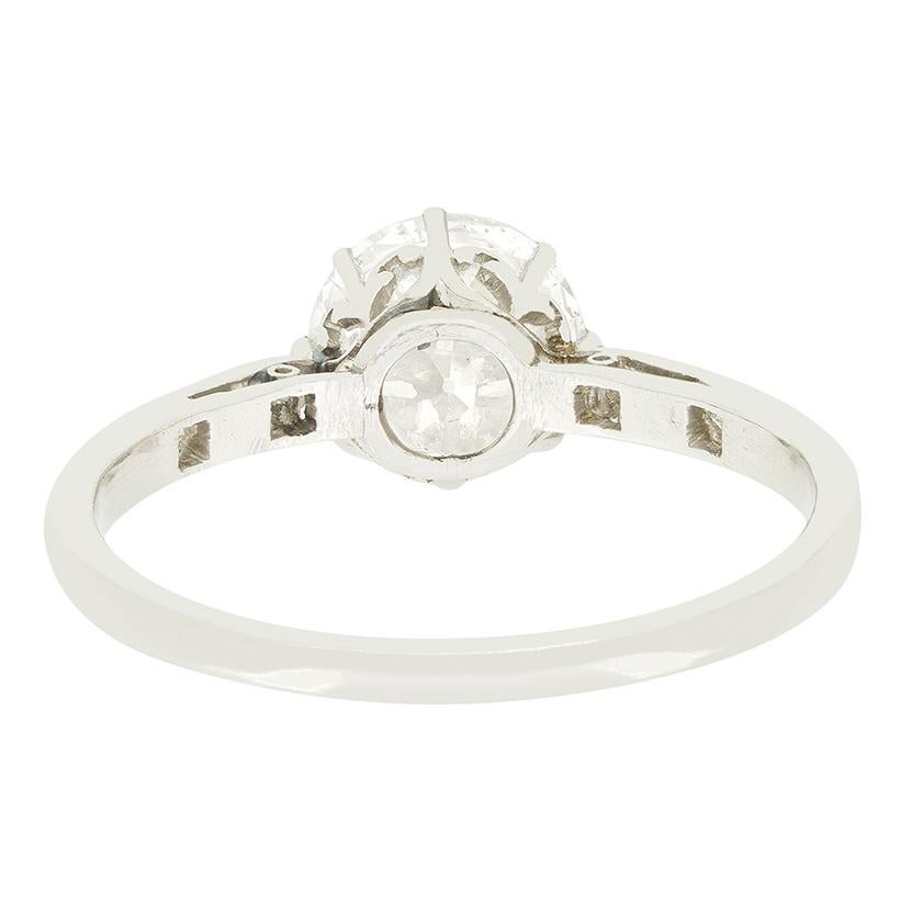 Art Deco 1,60 Karat Diamant Solitär-Ring, ca. 1920er Jahre (Alteuropäischer Schliff) im Angebot