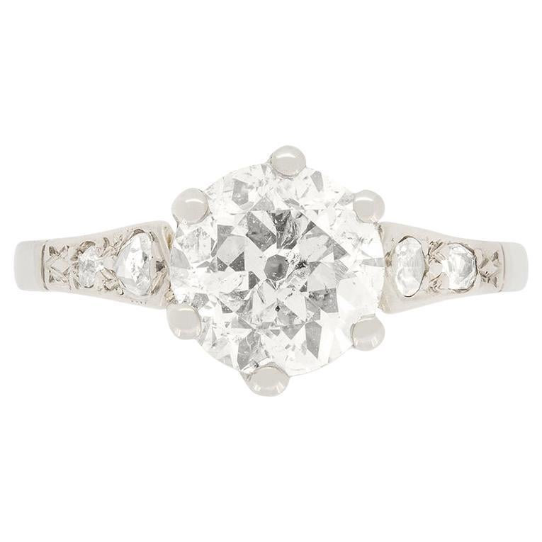 Art Deco 1.60ct Diamond Solitaire Ring, circa 1920s For Sale