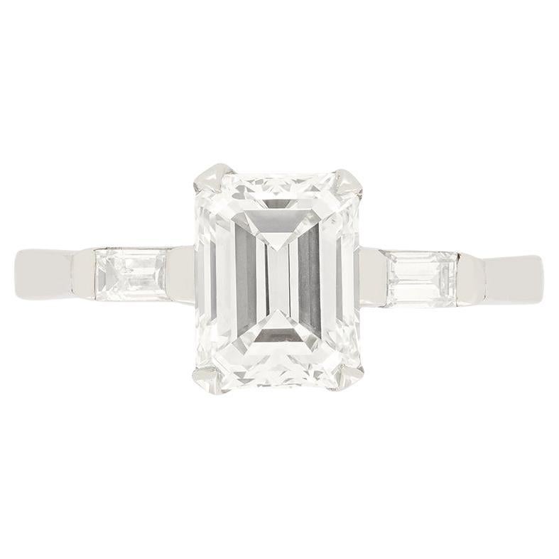 Art Deco 1.60ct Diamond Solitaire Ring, c.1920s For Sale
