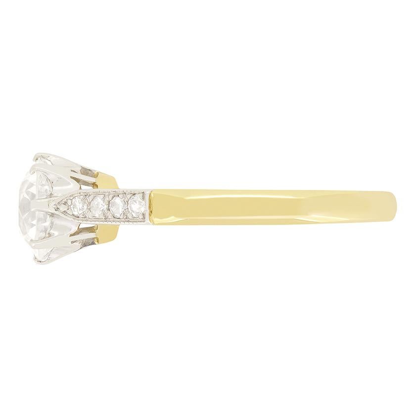 Art Deco 1,62 Karat Diamant Solitär-Ring, ca. 1930er Jahre (Art déco) im Angebot