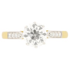 Anillo solitario de diamantes Art Déco de 1,62 ct, c.1930