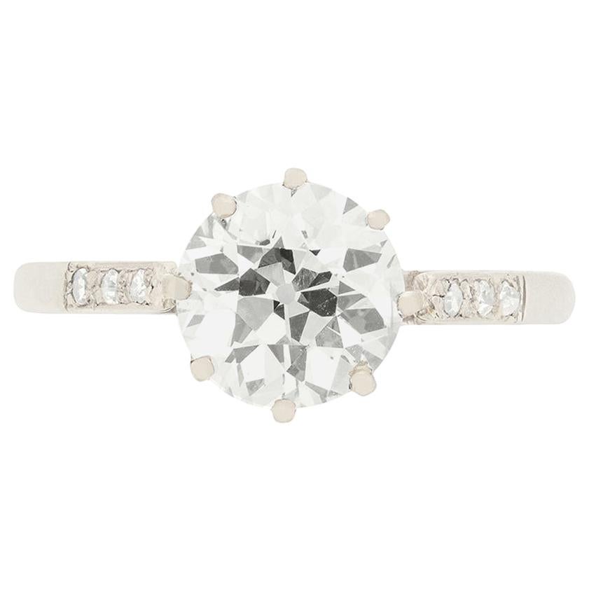 Art Deco 1,63 Karat Diamant Solitär Verlobungsring, ca. 1920er Jahre