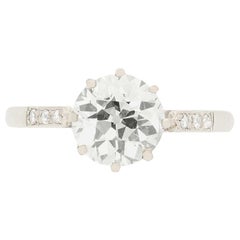 Antique Art Deco 1.63 Carat Diamond Solitaire Engagement Ring, circa 1920s