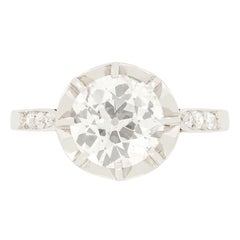 Art Deco 1.63ct Diamond Solitaire Ring, c.1920s